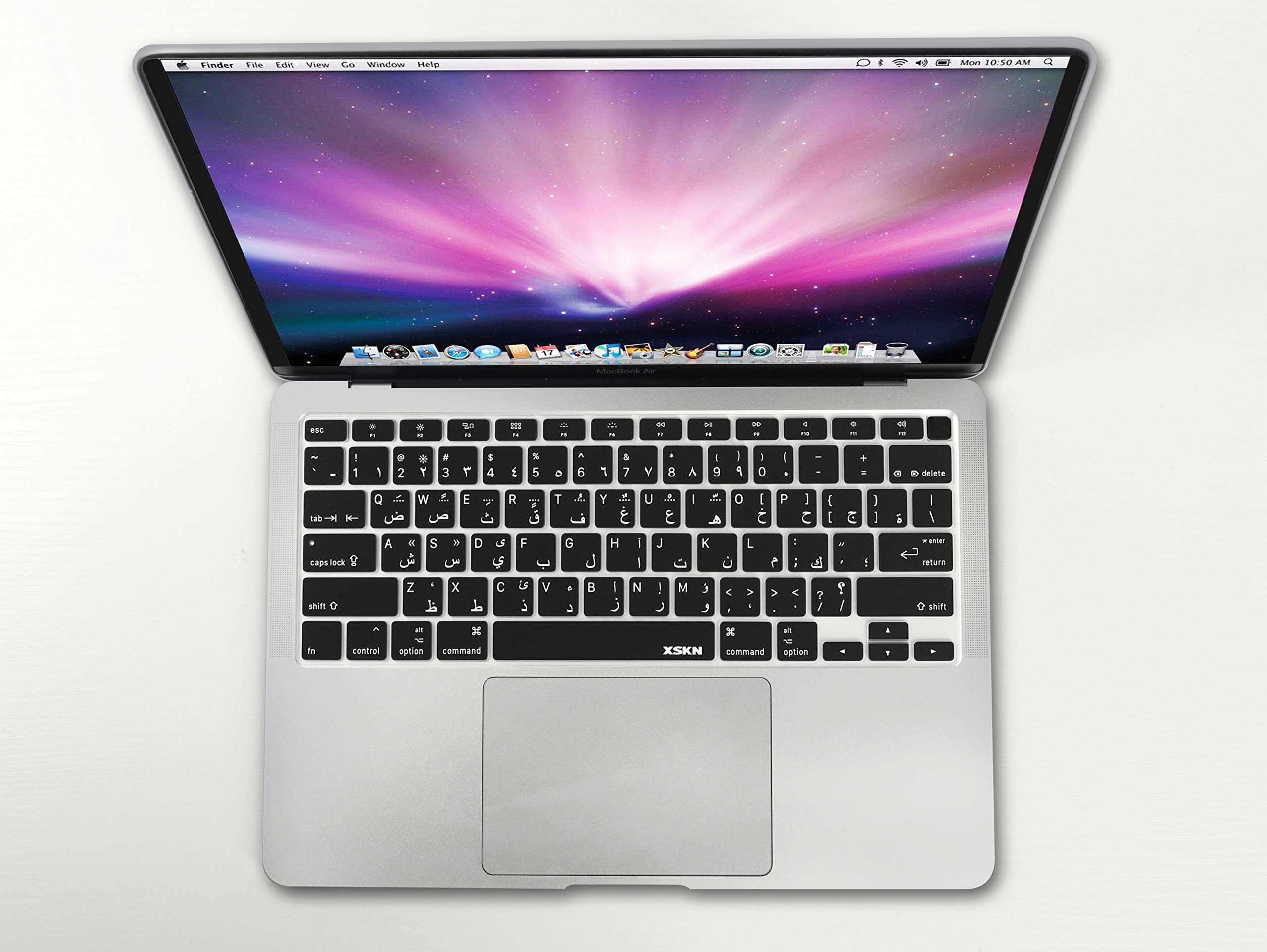XSKN Arabic/English Language Black US Version Silicone Keyboard Cover Skin Compatible with 2020 New MacBook Air 13.3 inch A2179 A2337 with Touch ID Retina Display Keyboard