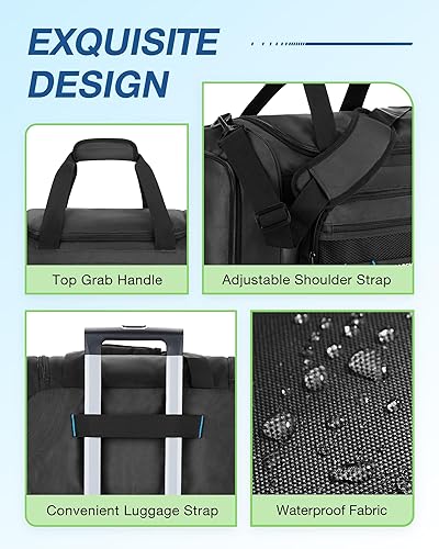 Miniatura 7 de BAGSMART Bolsa de gimnasio para hombres y mujeres, bolsa de viaje deportiva con compartimento para zapatos y bolsillo húmedo, bolsa de transporte