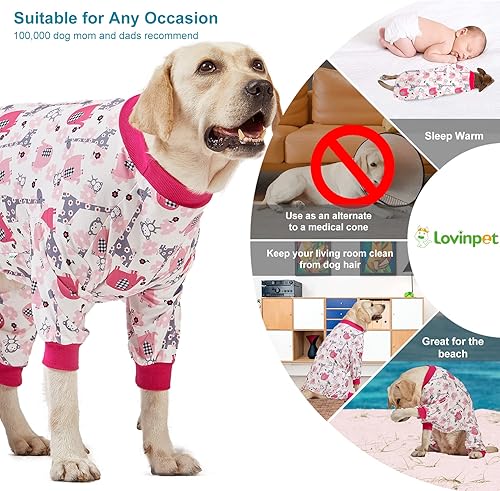Miniatura 5 de LovinPet Labrador - Mameluco grande para perro, alivio de la ansiedad de las mascotas, antilamer, ropa de recuperación poscirugía, tela elástica
