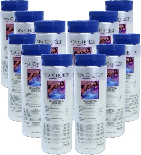 SpaChoice 472-3-3031-12 Gránulos desinfectantes para bañera de hidromasaje de cloro de 2 libras, paquete de 12