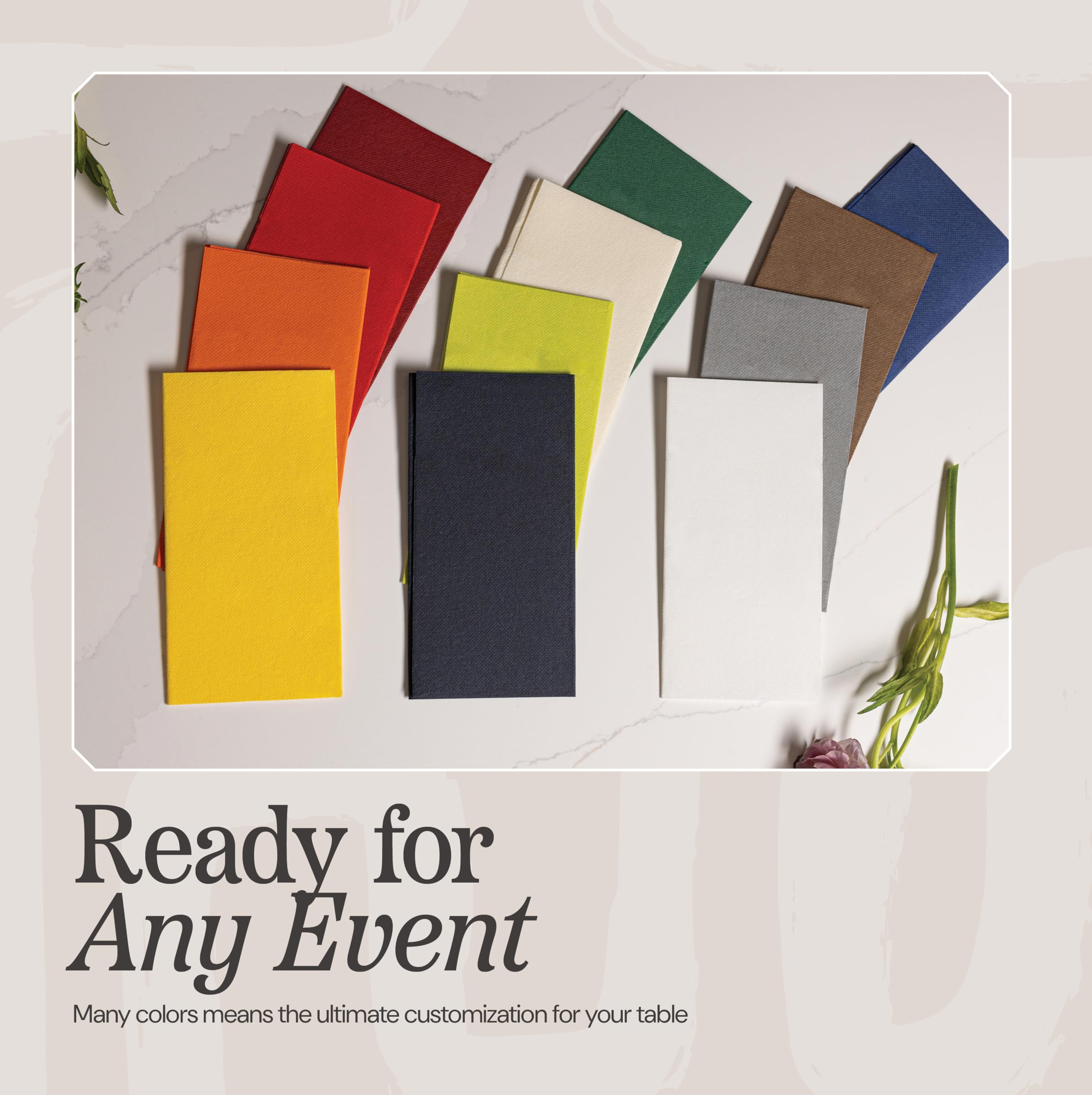 Servilletas desechables de papel de madera, [paquete de 300] 12 x 17 pulgadas, servilletas de papel acolchadas de 2 capas para bodas, recepciones, baños, fiestas o eventos