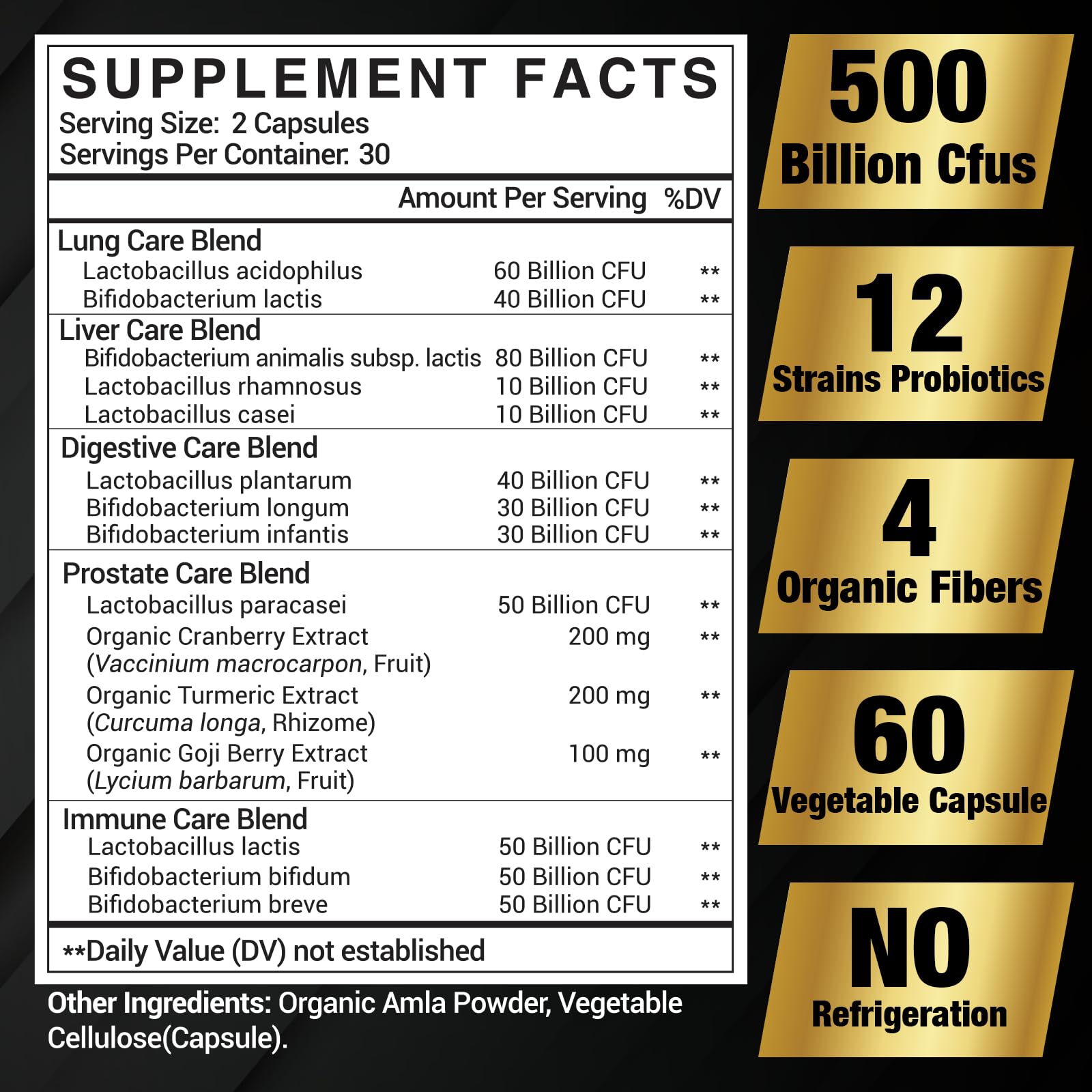 Probiotics for Men 500 Billion CFU, 16 in 1 Advanced Mens Probiotic, 60 CT — Amazon image 2