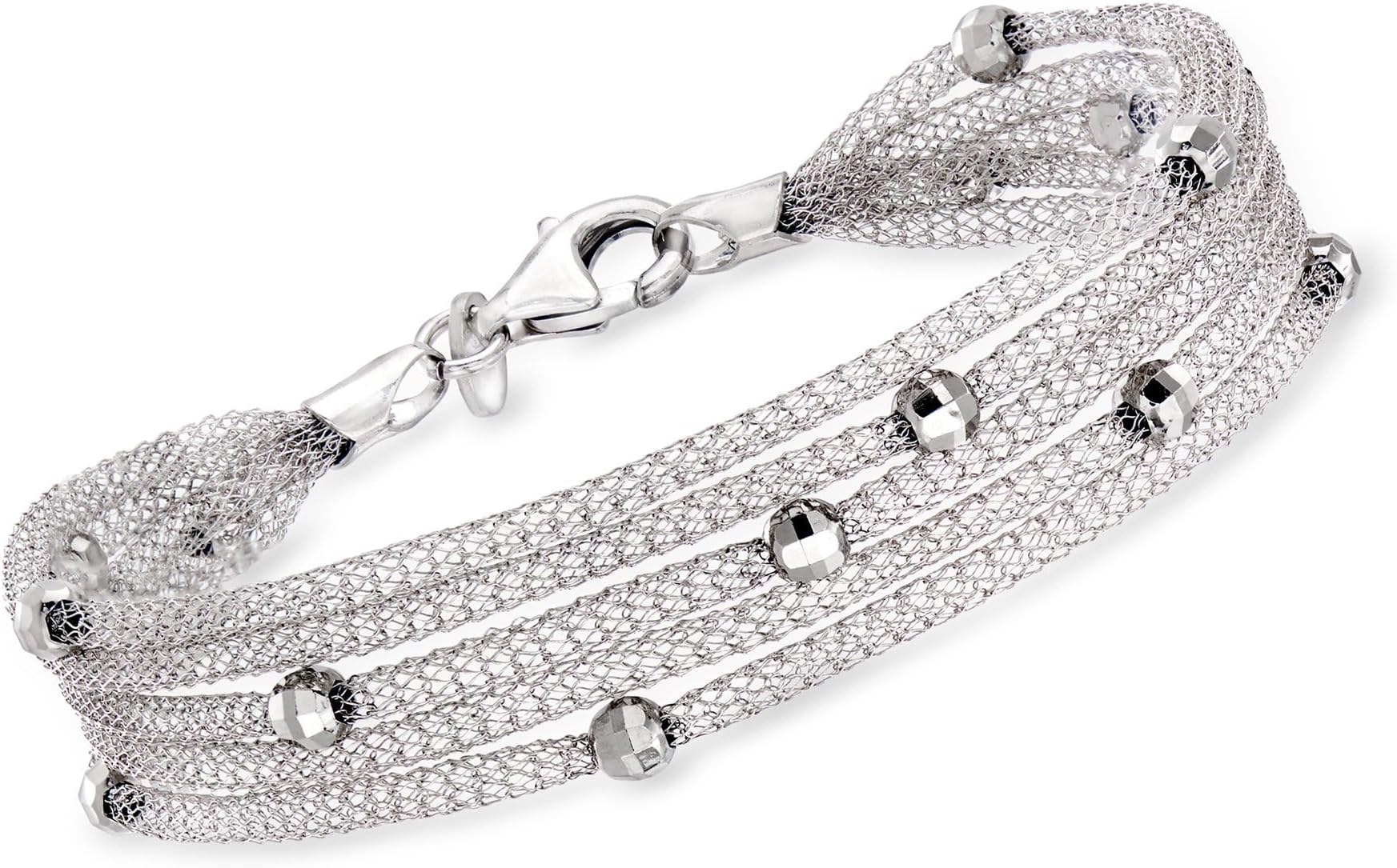 Italian Sterling Silver Multi-Strand Mesh Bracelet