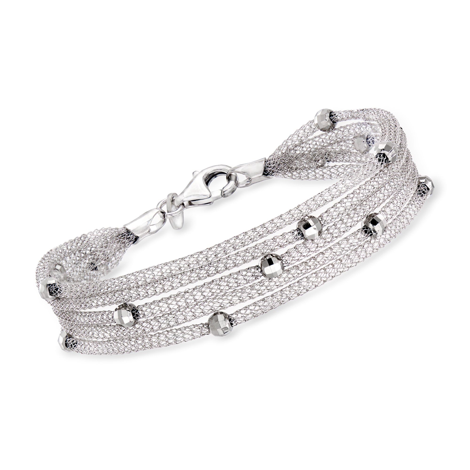 Ross-Simons Italian Sterling Silver Multi-Strand Mesh Bracelet