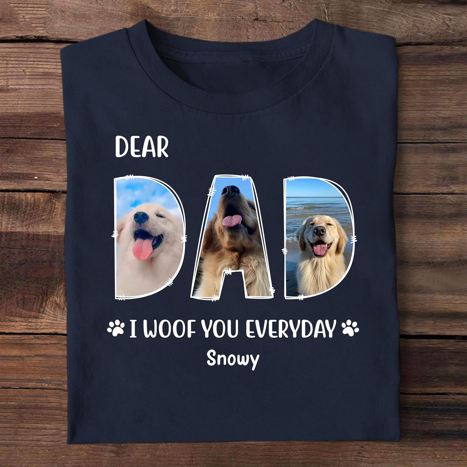 Gossby Personalized Dog Dad Shirt - Custom Dog Dad Gift for Fathers Day: I Woof You Everyday