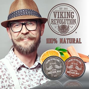 Viking Revolution Mustache Wax - Citrus & Sandalwood - 2 Pack