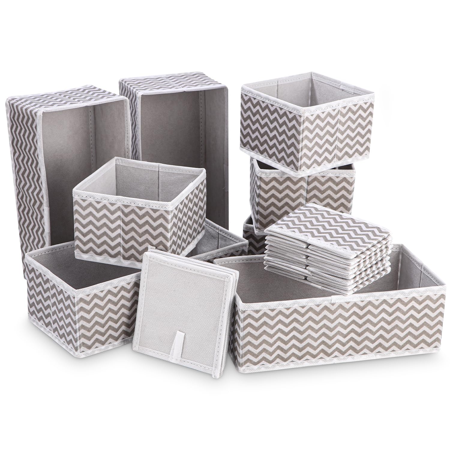 Set Organizador Cajones no Tejida de 12 Piezas, Organizador Ropa Interior de Tela, Organizador Armario, Caja Organizadora Ropa Organiza, Fácilmente Ropa, Ropa Interior, Calcetines, Juguetes