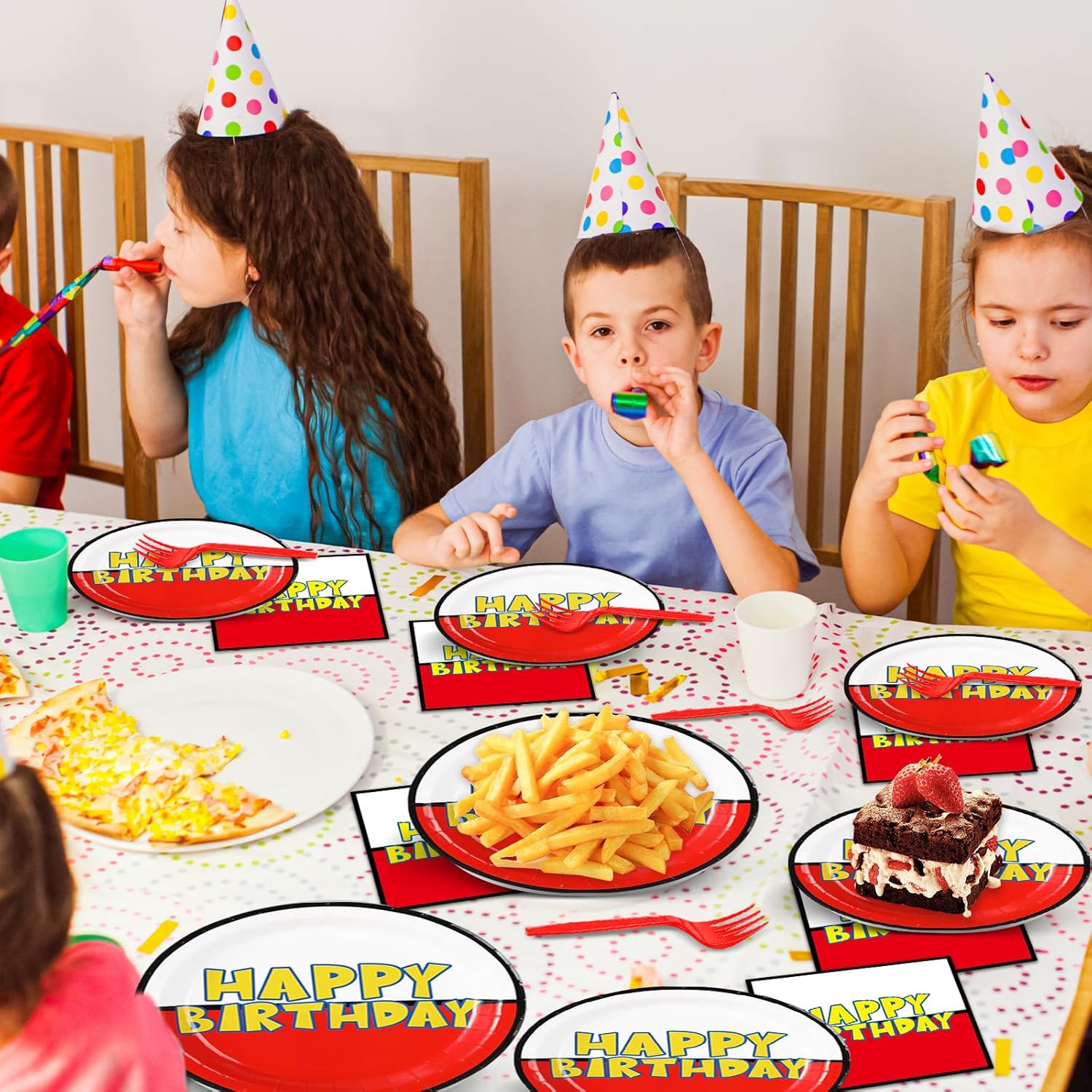 96PCS Cartoon Ball Parties Tableware Happy Birthday Party Decorations Cartoons Animation Party Plates Napkins Cartoon Animation Dinnerware Set Game Themed Table Decor for Kid Birthday Parties Supplies image 7 of 7 B0F6LVZXGC