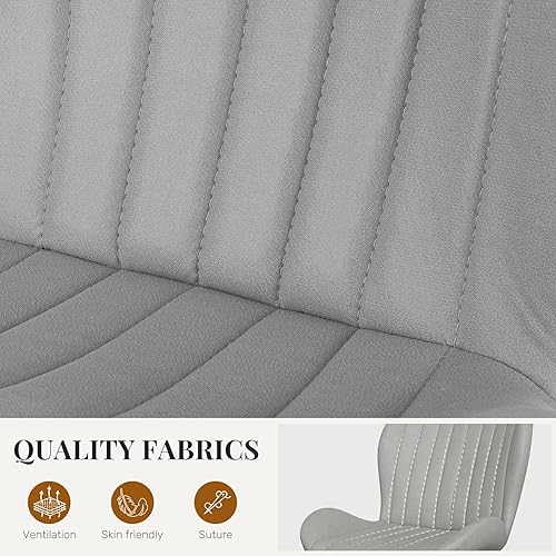 Miniatura 4 de Juego de 2 sillas de comedor Daluvenix modernas de tela para comedor, sillas tapizadas para comedor con cojines gruesos, patas de metal, sin brazos,