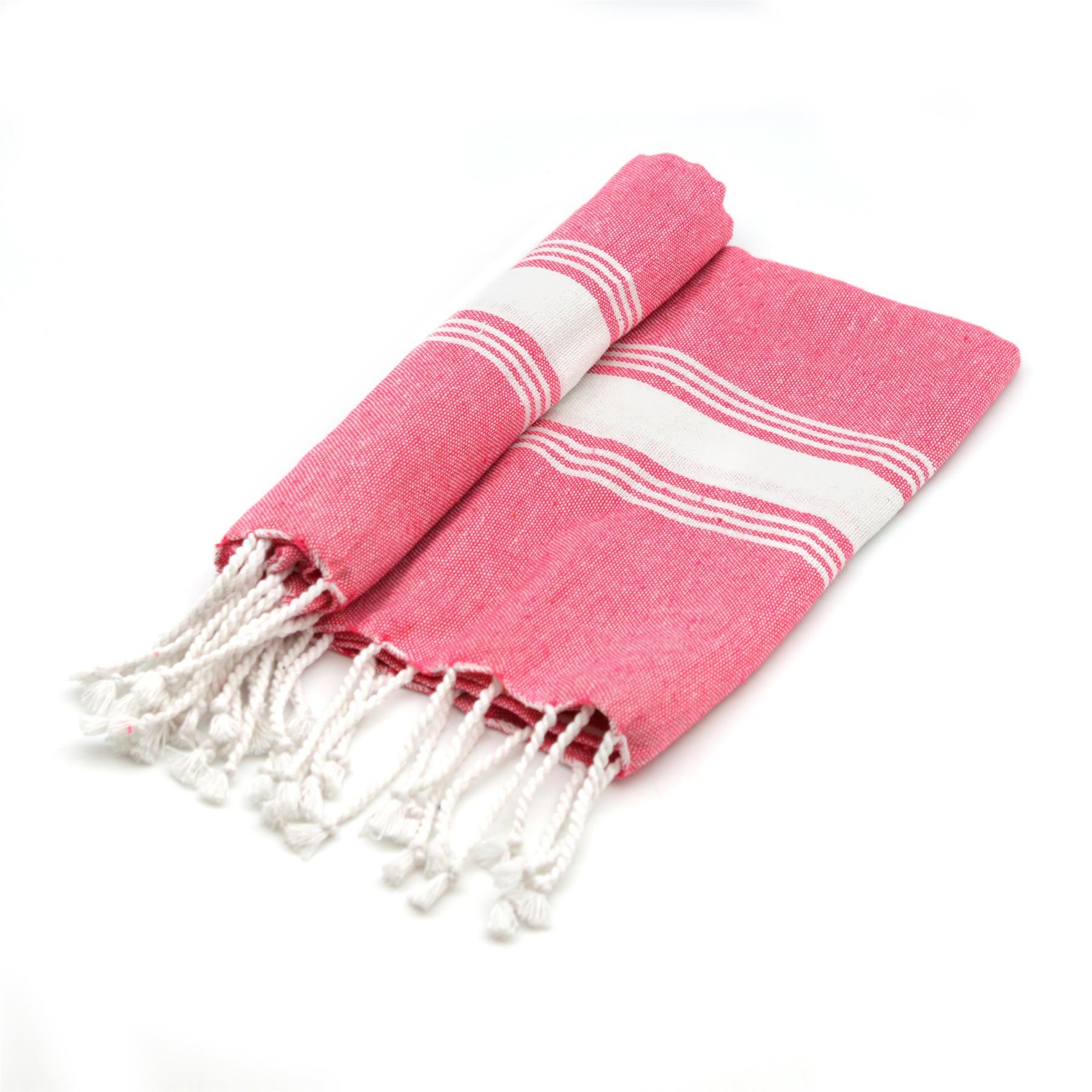 Nicola Spring 100% Coton Micro Turc Main Set de Serviettes | Cuisine Gym Voyage Hammam Peshtemal Fouta Thé Tissu - Rose - Lot de 4