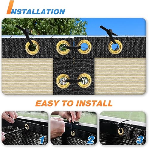 Miniatura 4 de TANG Sunshades Depot - Pantalla para valla de privacidad, color beige, 8 x 40 pies, resistente y comercial, cubierta de valla residencial, 150 GSM,