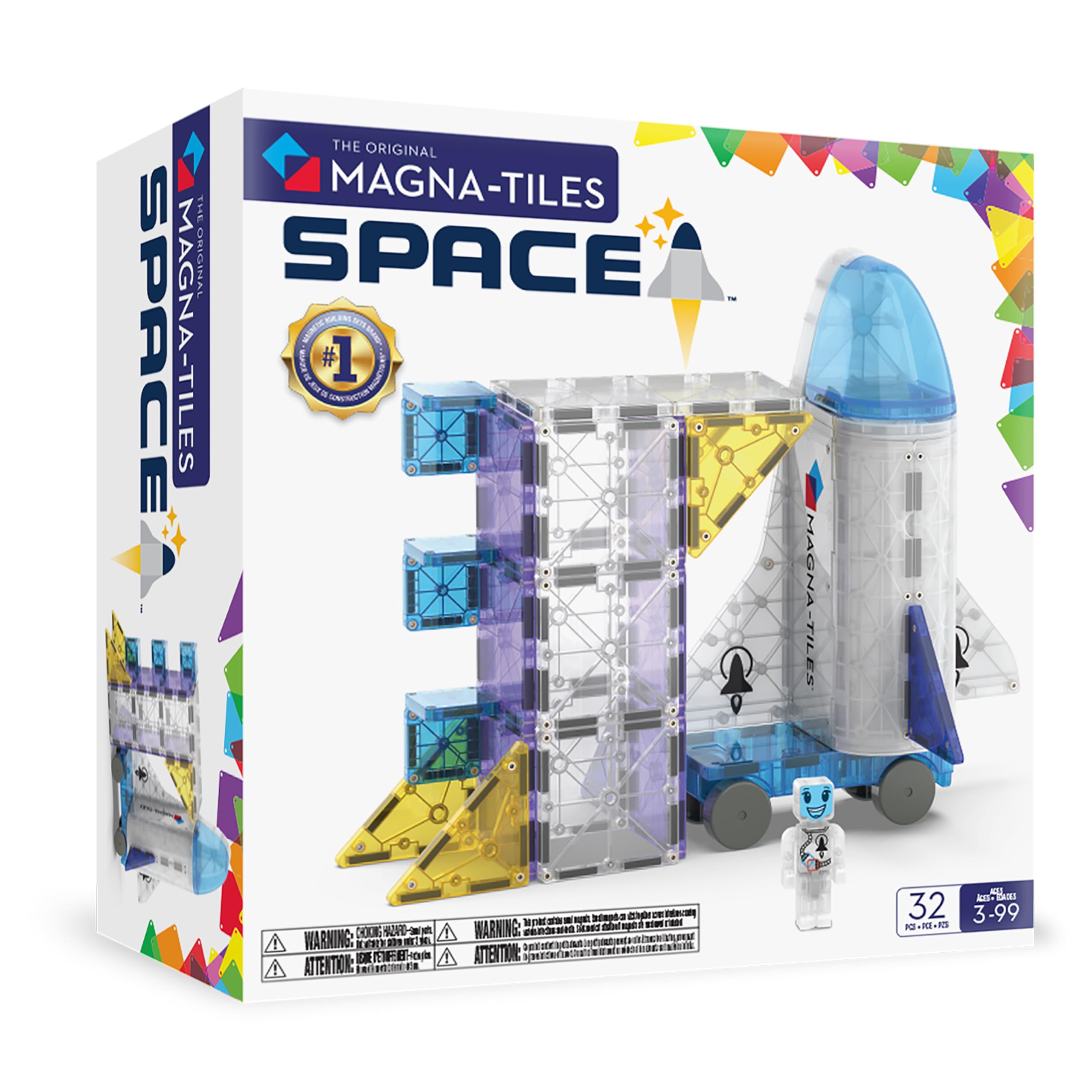 Magna-TilesSpace 32-Piece Magnetic Construction Set, The Original Magnetic Building Brand