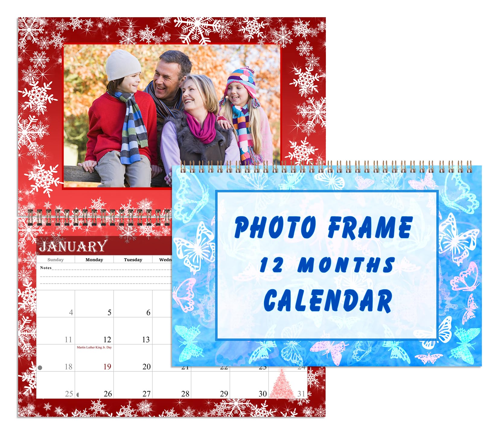 2026 Photo Frame Wall Spiral-bound Calendar (Add Your Own Photos) - 12 Months Desktop/Wall Calendar/Planner - (Edition #08)