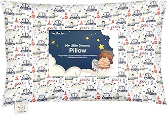Toddler Pillow with Pillowcase - 13x18 My Little Dreamy Kids Travel Bed Pillows for Sleeping, Organic Cotton Small Pillowcase, Soft & Breathable, Machine Washable, Toddlers 2-5 years old (Dino Patrol)