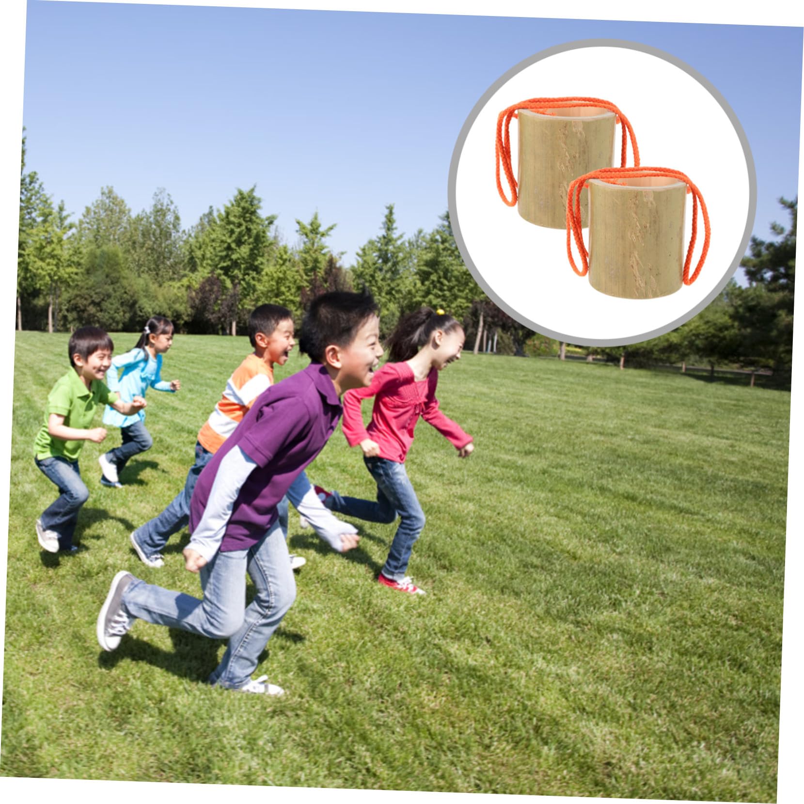 Zancos de Bambú para Entrenamiento Sensorial Tamaño Grande sin Imperfecciones, Juguete Interactivo para Niños y Adultos, Equipo de Equilibrio para Interiores y Color Aleatorio