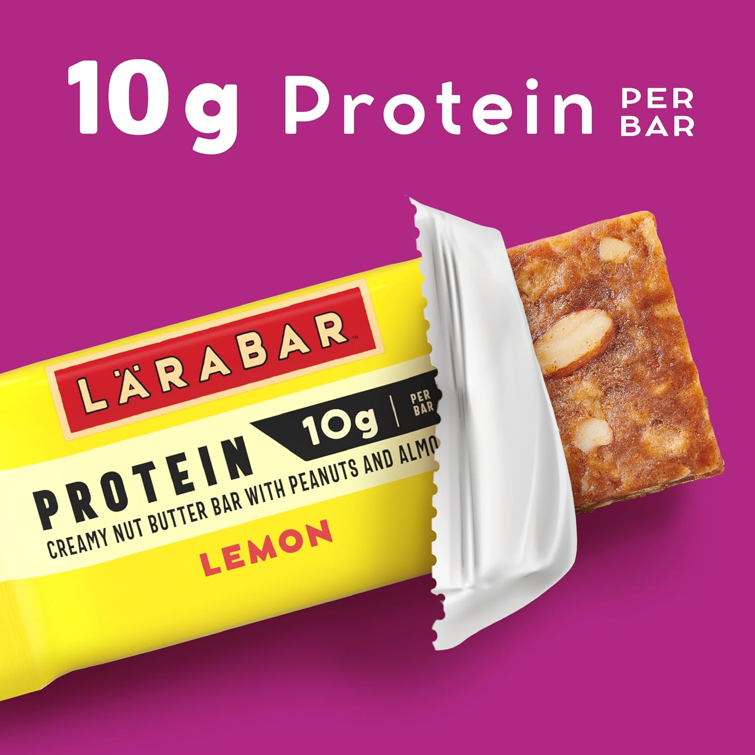 Larabar Lemon Protein Bars, Peanuts and Almonds, 10g Protein, Gluten Free, 12 Ct, 19.08 oz