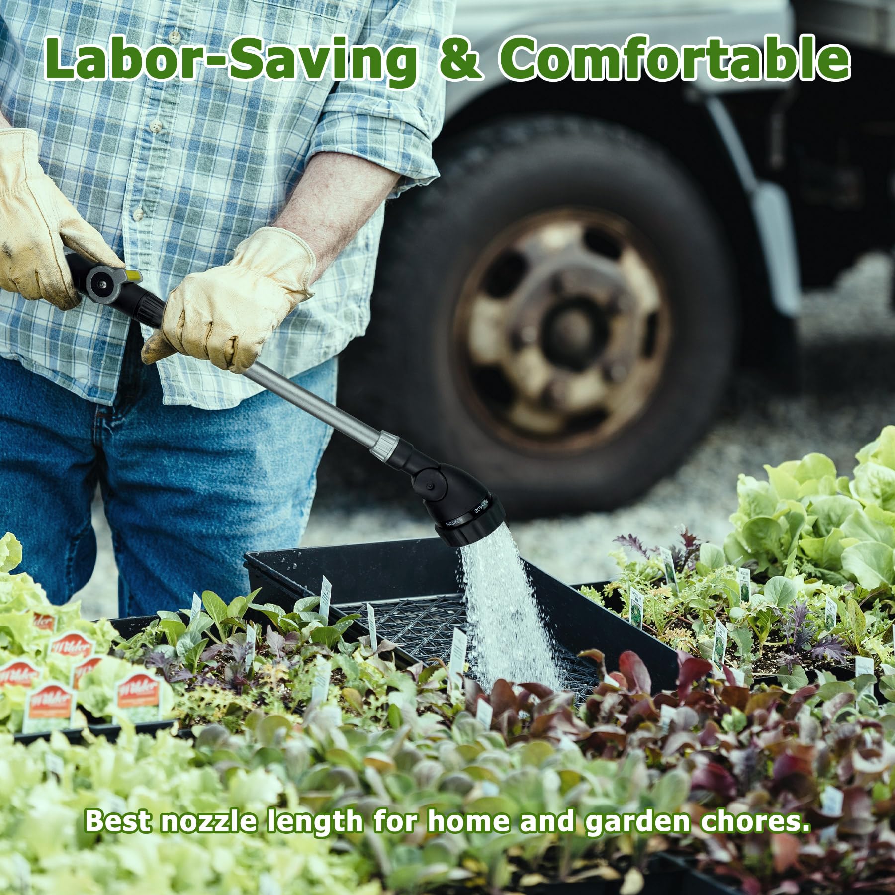 Aeromixer 22" Heavy Duty Watering Wand - Aluminum With Brass Valve, Anti-Clog Tip, Ergonomic Grip For Garden Hose