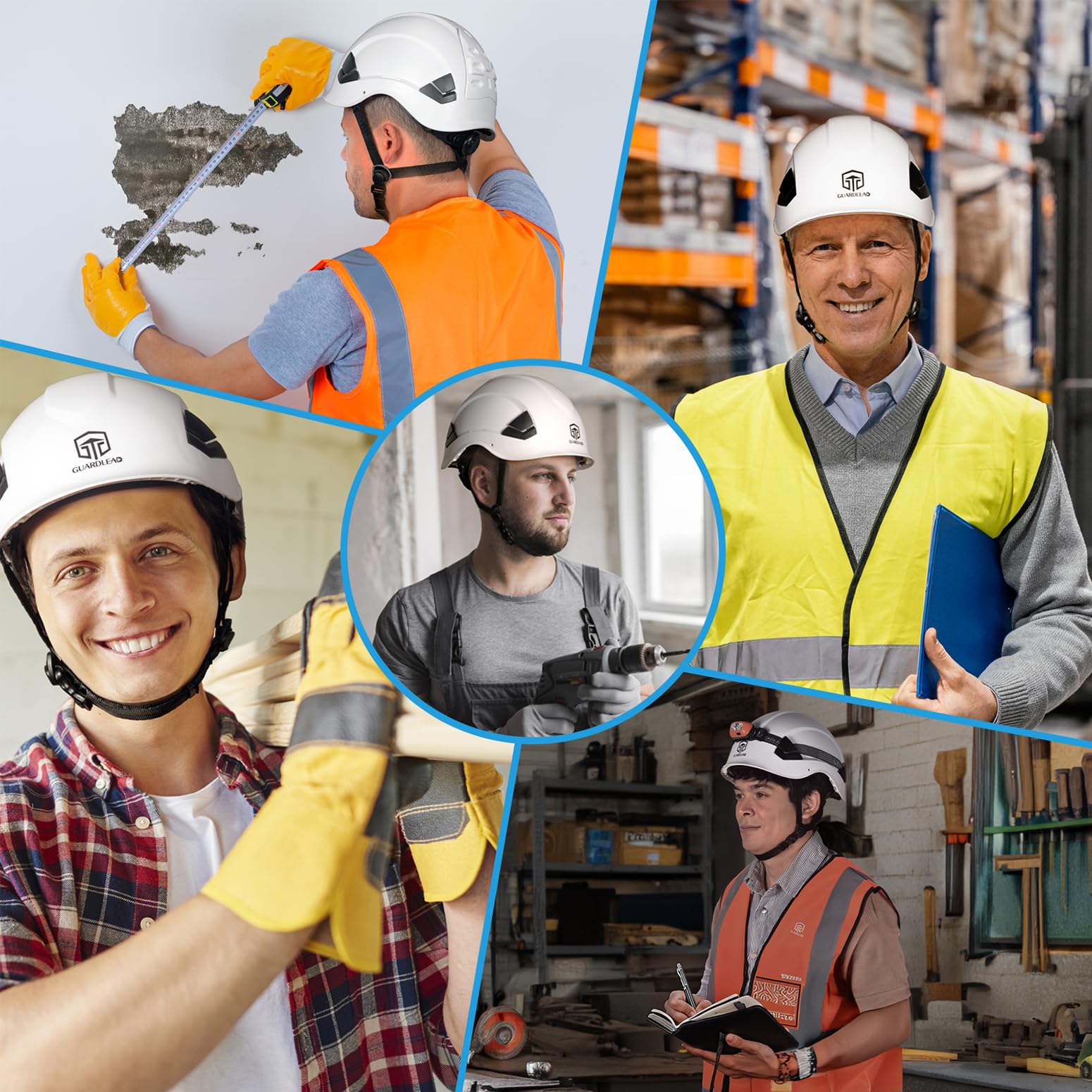Casco de Seguridad ventilado, Casco de Seguridad con Casco Industrial EN 397, Casco de Trabajo homologado ANSI Z89.1 para la Industria y la construcción