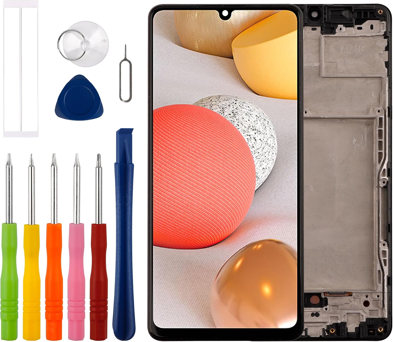 New OLED Display for Galaxy A42 5G A426 Touch Screen Digitizer Assembly Replacement with Technical Repair Tools Kit-Black,Supports Fingerprints