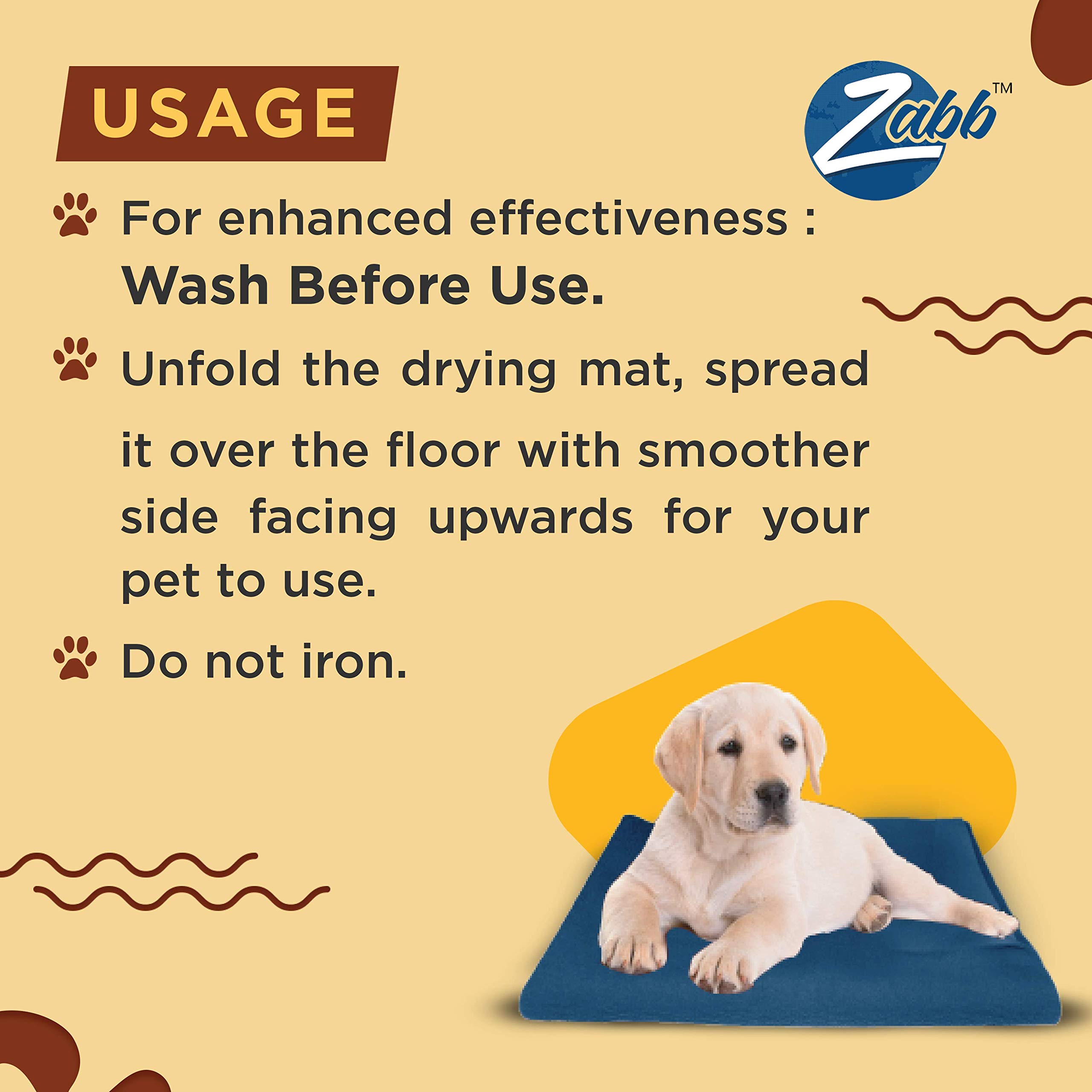 Zabb Washable & Reusable Pet Training Mat 50 X 70 cm (Small, Blue) 2