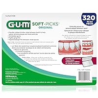 Vista 3 de GUM Soft-Picks Original, púas dentales fáciles de usar para limpieza dental y salud de las encías, cepillos interdentales desechables con estuche