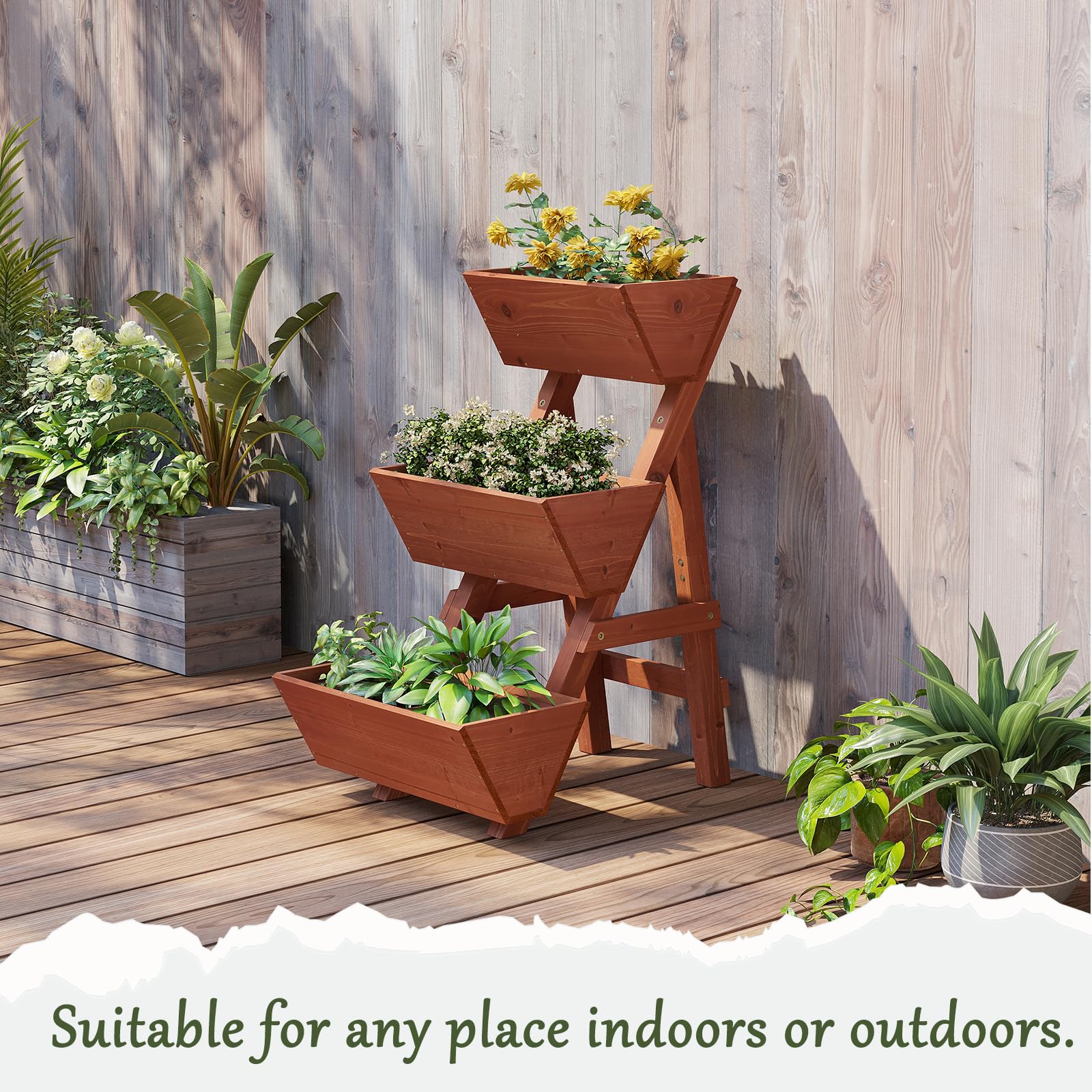 Jardinière Surélevée En Tissu 120x60x30 Cm – 8 Compartiments, Noir, Pour Légumes, Fleurs, Herbes (balcon, Terrasse, Cour)