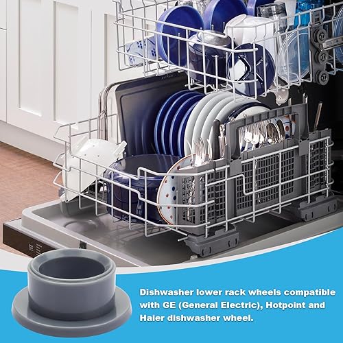 Miniatura 6 de WD12X26146 - Ruedas de repuesto para lavavajillas GEHotpointHaier WD12X10435 AP6989036 4959000 PS16217024 WD28X27241 WD12X10438 WD12X10439 WD12X