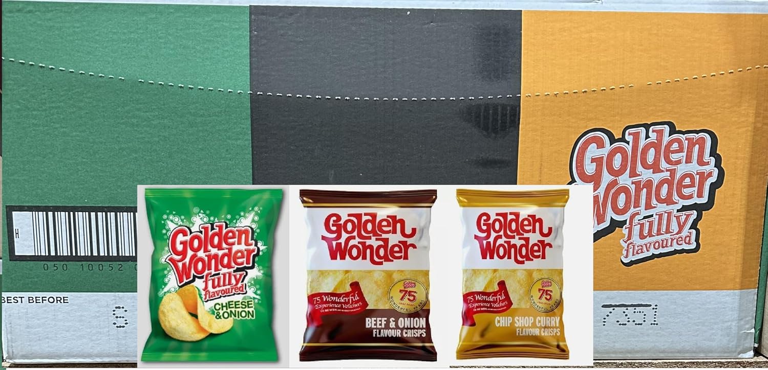 Golden Wonder Retro Variety Crisps, 16 x (6x25g) Total 96 Crisps