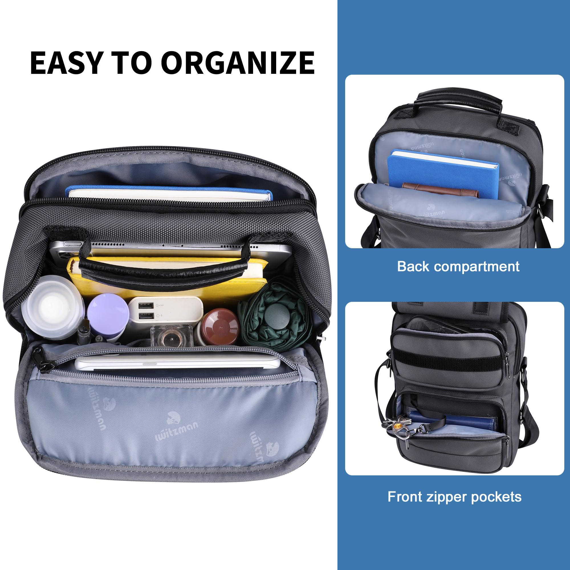 WITZMAN Umhängetasche Herren Handtasche Leicht Fit 11 Zoll IPad Schultertasche Herren Crossbody Shoulder Bags für Geschäftsreisen