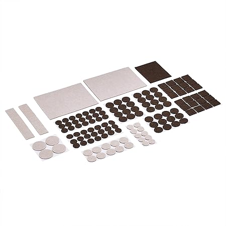Amazon Basics Felt Furniture Pads, Beige and Brown, 133 pcs