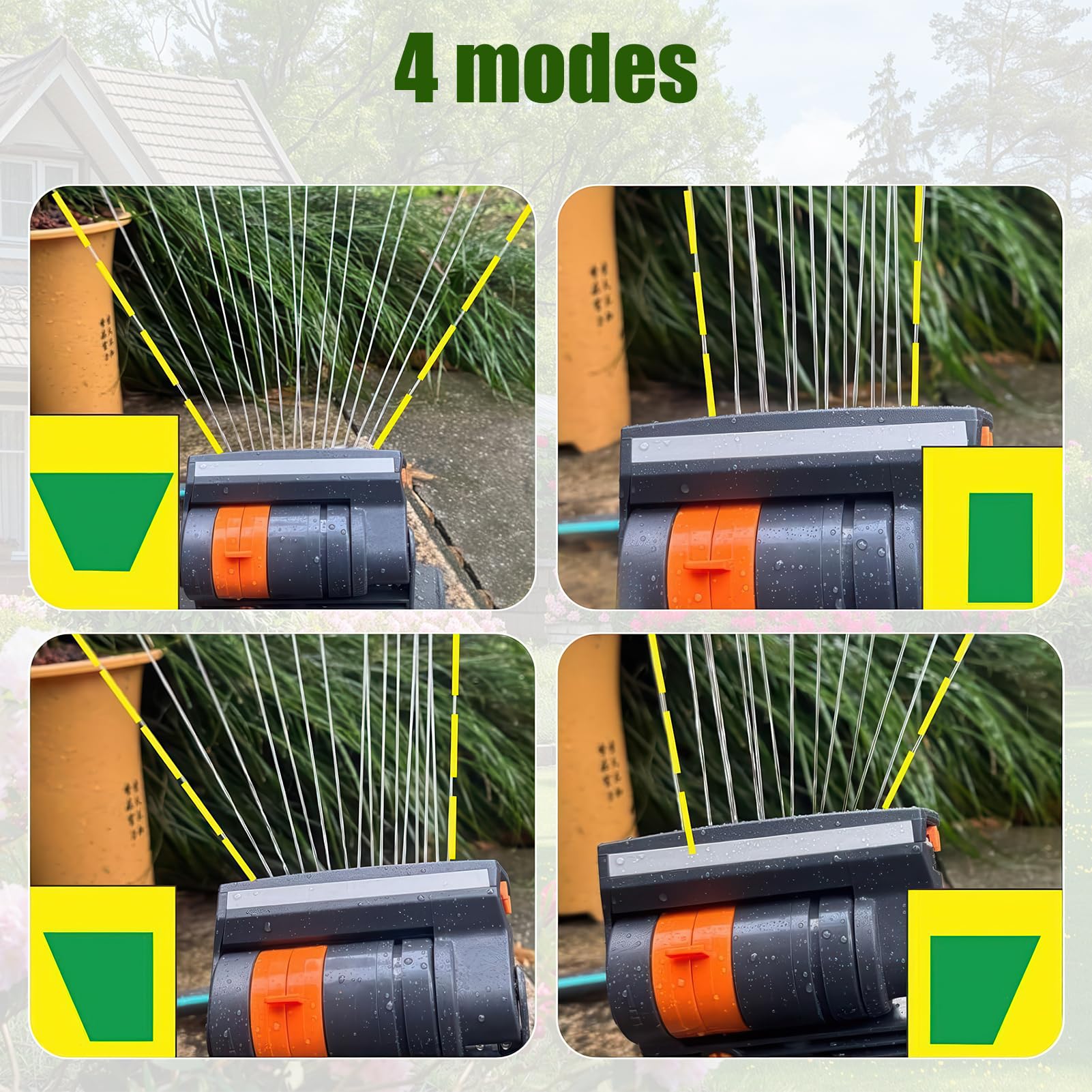 Ysister Rasensprenger 16 Düsen - Oszillierender Viereckregner Mit 4 Modi