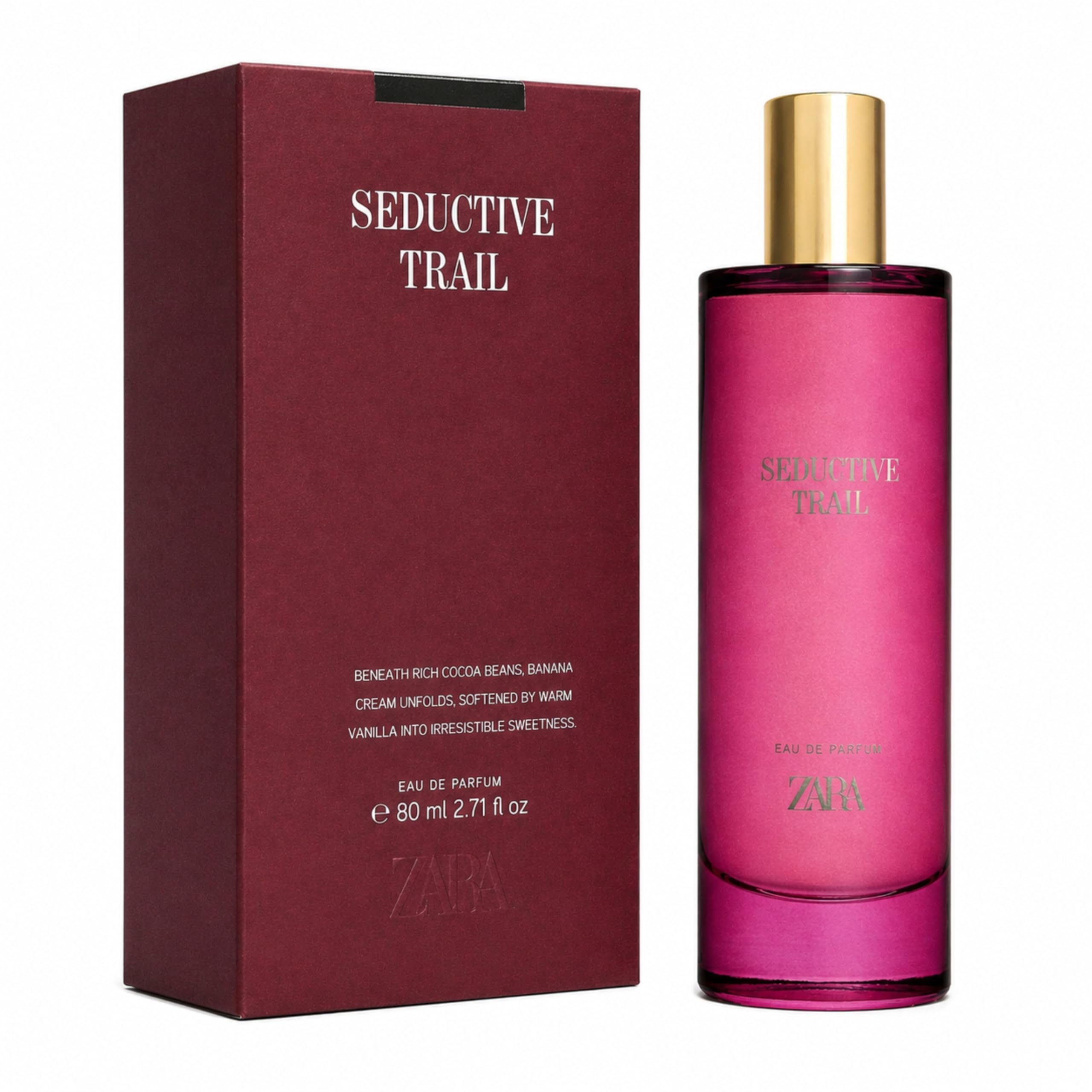 SEDUCTIVE TRAIL Eau de Parfum 80ml Damen Parfüm Sinnlich Warm Süß Vanille Banane Hautnaher Duft Langanhaltend Elegant Femininer Duft für Alltag & Abend Parfum Spray 80 ml