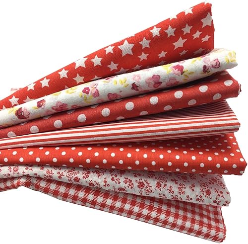 Miniatura 10 de Tela de acolchado Misscrafts 7 piezas de tela de algodón de 19.7 x 19.7 in, suministros de fabricación de bricolaje, paquete de tela de retazos para