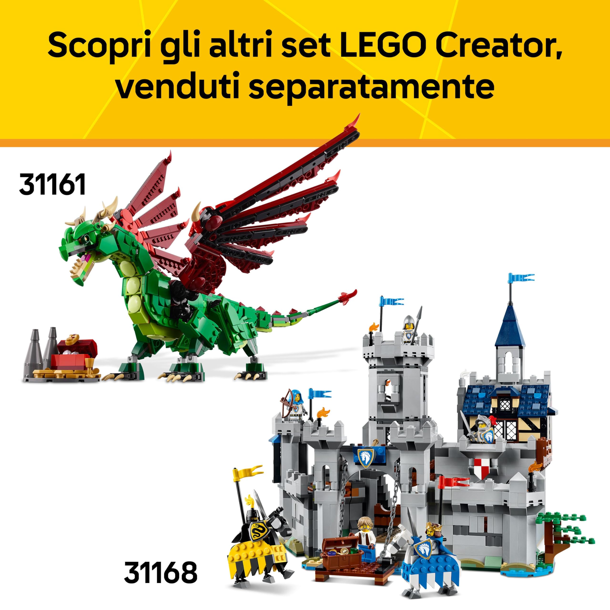 LEGO Creator 3 in 1 Cavallo Meraviglioso - Giocattolo con Animale Trasformabile in Orso o in Modello di Cervo Snodabile - Regalo Creativo per Bambine e Bambini da 9 Anni in su - 31166