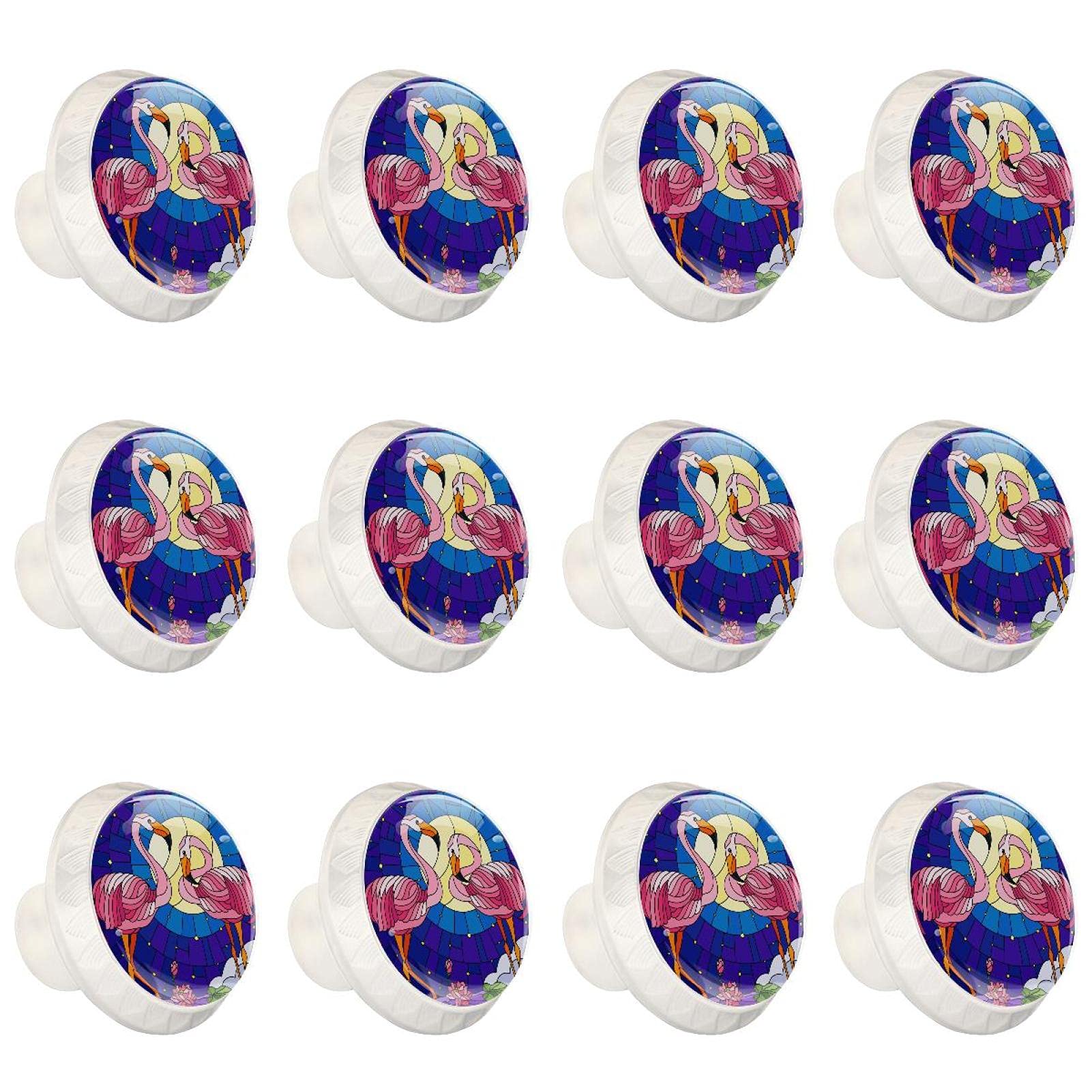 Boutons d'armoires de cuisine ronds en vitrail pour tiroir de commode x12