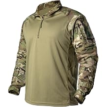 IDOGEAR Combat Shirts Tactical Long Sleeve Shirt with Elbow Pads Military BDU Shirts with Pockets Airsoft Clothing