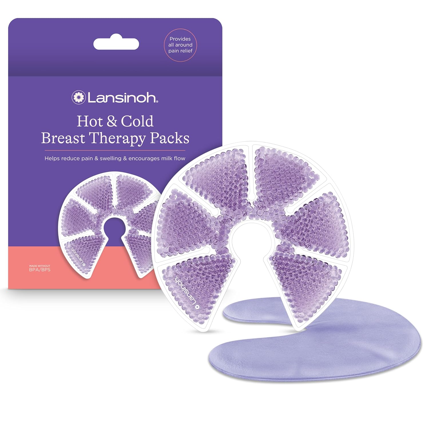 Lansinoh Breast Therapy Packs with Soft Covers, Hot and Cold Breast Pads, Breastfeeding Essentials for Moms, 2 Pack