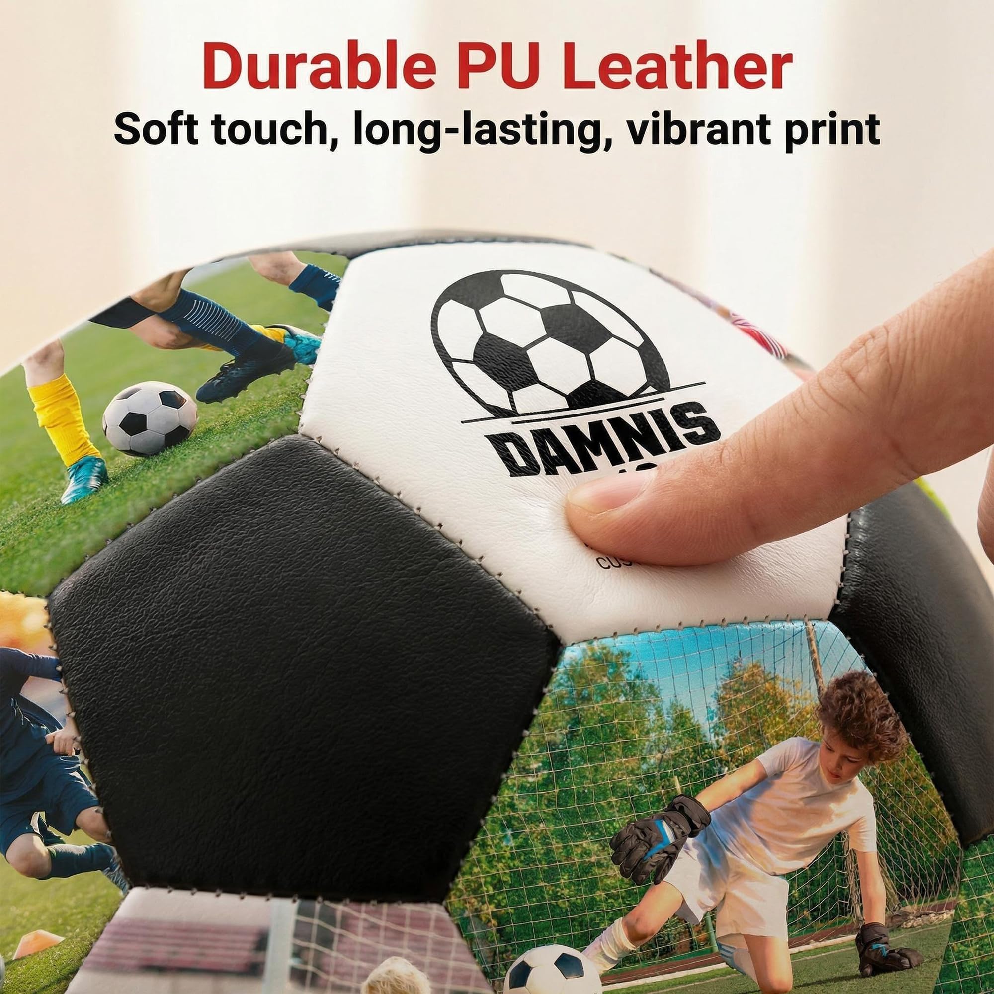 Pallone da calcio personalizzato con nome e foto, misure 5, 3 e 4, regalo per allenatori, papà, ragazzi, ragazze, appassionati di calcio, partite di calcio indoor/outdoor