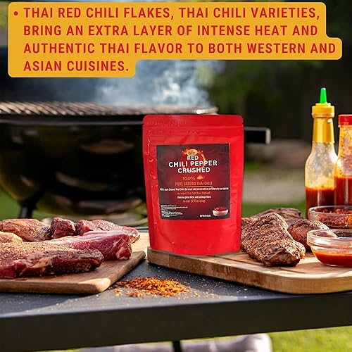 Miniatura 6 de Copos de pimienta triturada de chile rojo tailandés, 3.5 onzas, especias condimentadas de nivel picante para cocina china, mexicana y asiática,