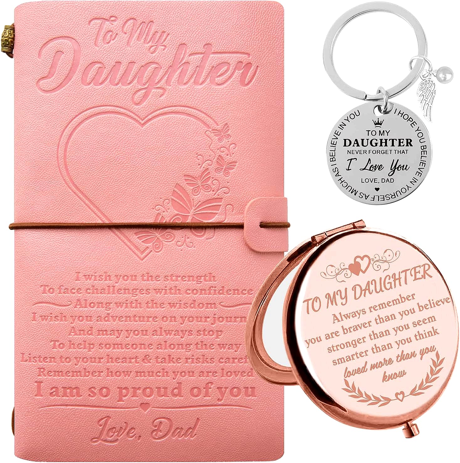 BoomBoomGifts To My Daughter from Dad,Daughter Gifts,Gifts for Daughter from Dad,To My Daughter Journal from Dad,Daughter Leather Journal Gifts from