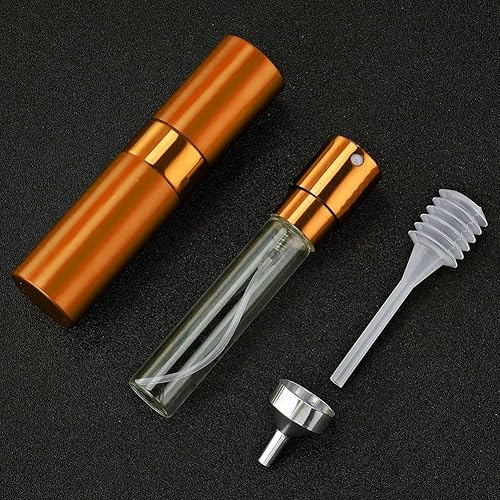 Miniatura 9 de Lisapack Botella atomizadora de perfume de 0.3 fl oz para viajes, dispensador de colonia recargable vacío, rociador portátil (rojo)