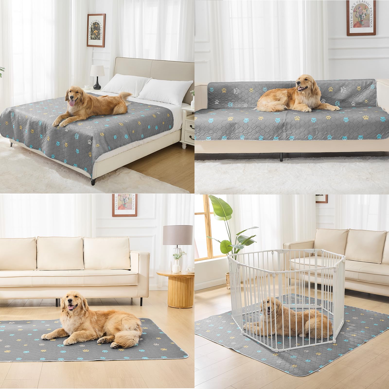 Aitmexcn Almohadilla lavable para orina de cachorro, 2 unidades, 100 % impermeable, alfombrilla de entrenamiento para cachorros y perros mayores, almohadillas reutilizables de secado rápido para