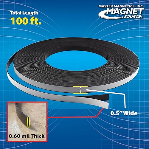 Miniatura 2 de Cinta adhesiva magnética flexible – 1/16" de espesor x 1/2" de ancho x 100 pies (1 rollo)