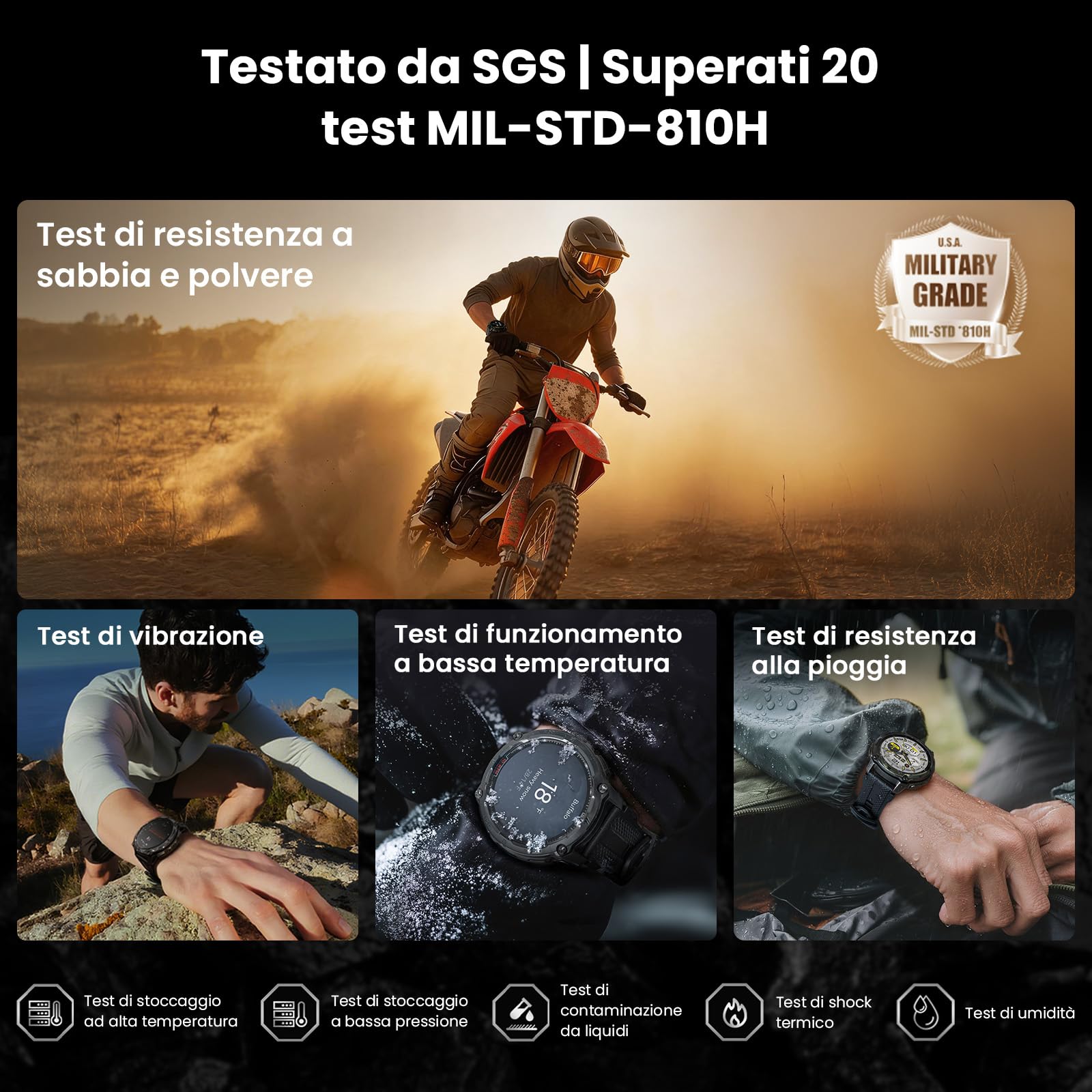 KOSPET TANK T4 Special Edition Smartwatch Uomo Rugged, Mappe Offline, IP69K | GPS a 6 Satelliti, Impermeabile 10 ATM, Batteria 15 Giorni, Chiamate Bluetooth, 180+Modalità Sportiva, Monitor Salute 24/7