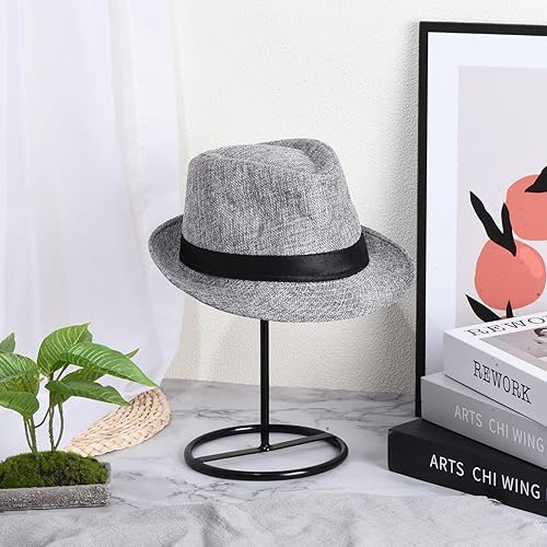 Miniatura 6 de uxcell Soporte de exhibición de metal para sombreros, paquete de 2 soportes independientes para sombreros de mesa y pelucas, para gorra de béisbol,