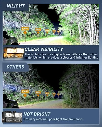 Miniatura 3 de Nilight Conjunto de faros delanteros compatible con Chevrolet GMC CK 1988 1989 1990 1991 1992 1993 Silverado Suburban Sierra Blazer Tahoe Yukon,