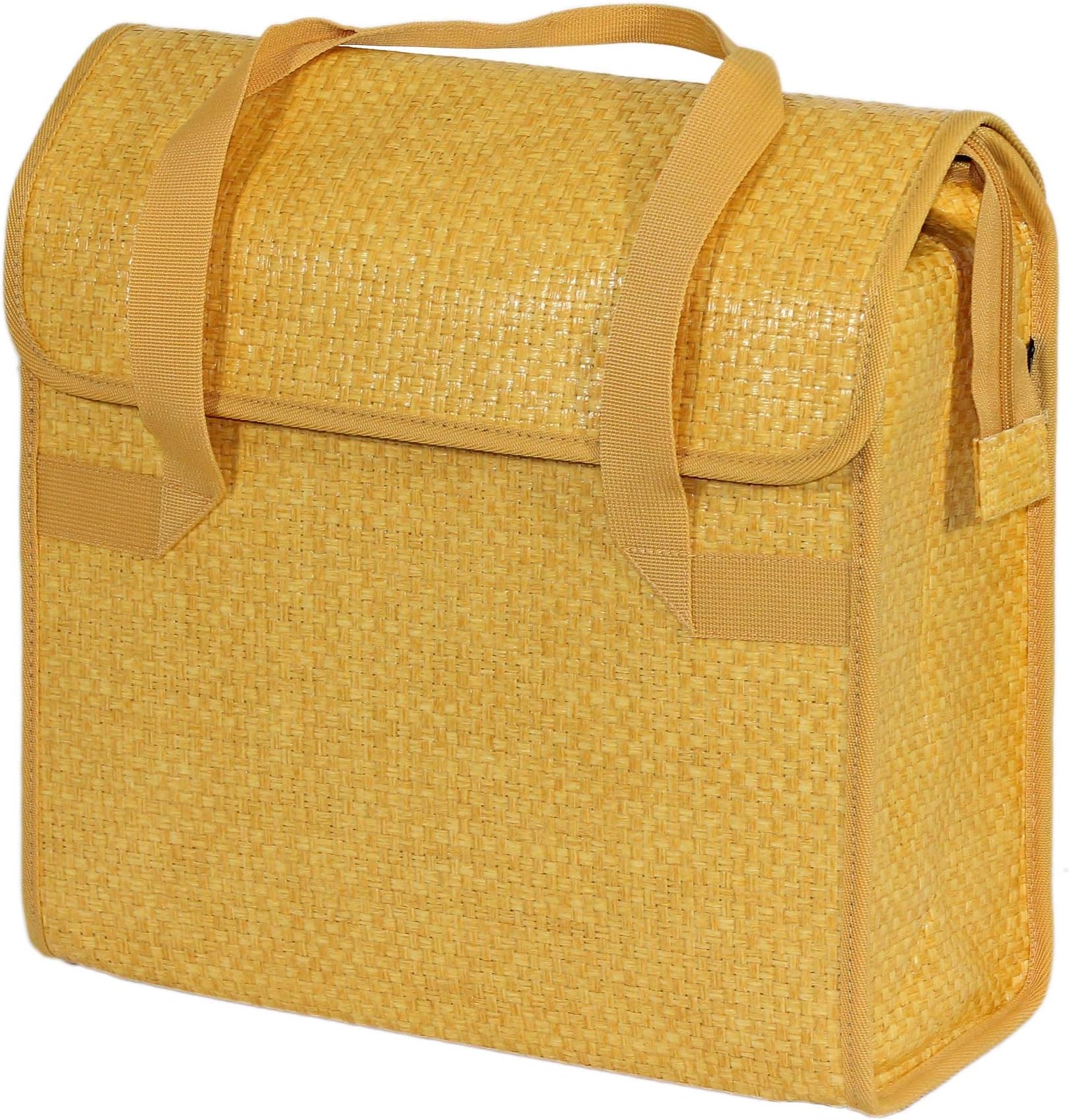 FastRider Wicker-Style Bike Pannier Shopping Bag 39x37x16 cm Pine