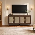 SICOTAS 59'' TV Se tenir debout pour 55 65 1 cm TV, Moderne TV Console pour salon 4 Armoires de rangement, Tall Television Stands Wood Media Console TV Cabinet pour chambre, Walnut