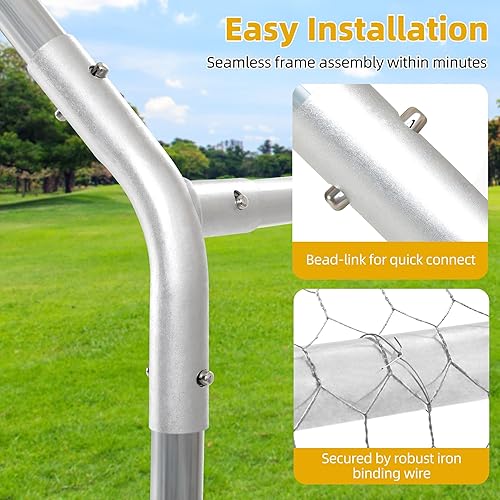 Miniatura 24 de DWVO Gallinero de metal grande para 20 a 30 pollos, 19.1 x 9.8 x 6.4 pies, jaula para aves de corral para patio al aire libre con cubierta