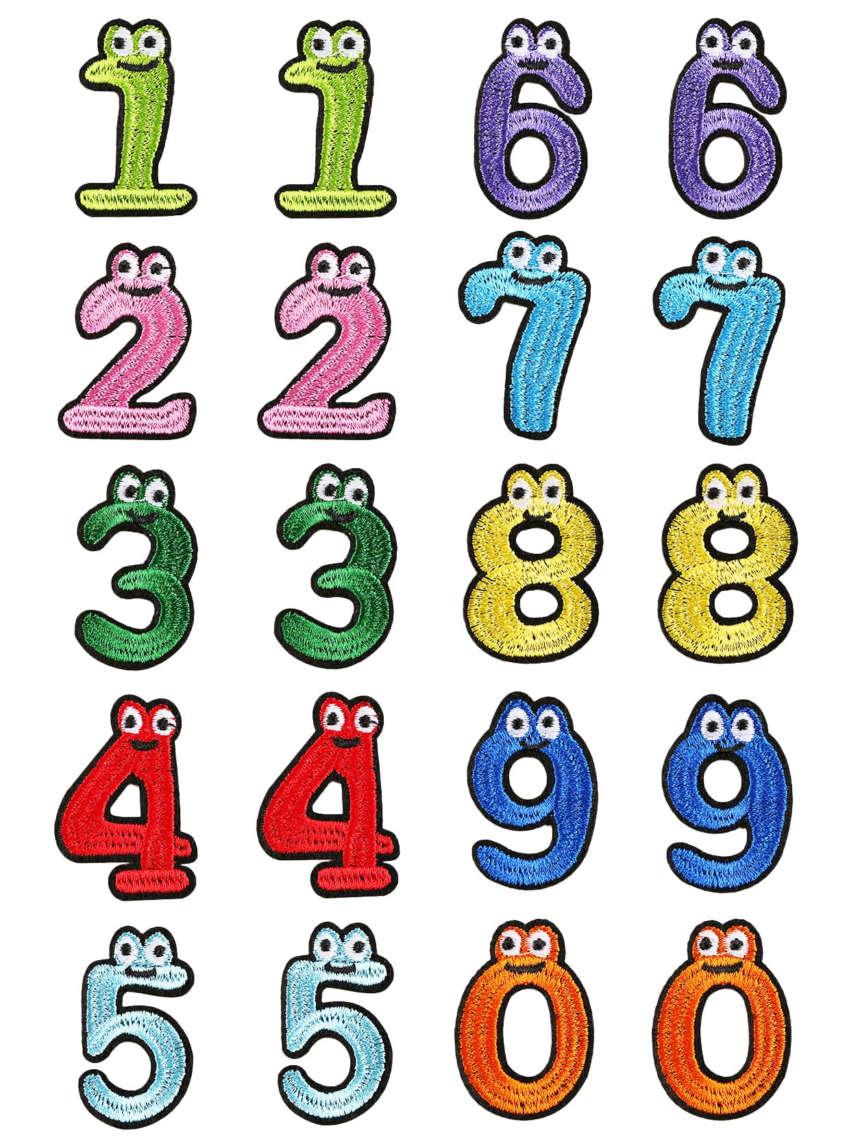 Amazon.co.jp: VIEAURA ワッペン 数字 かわいい 【20枚セット